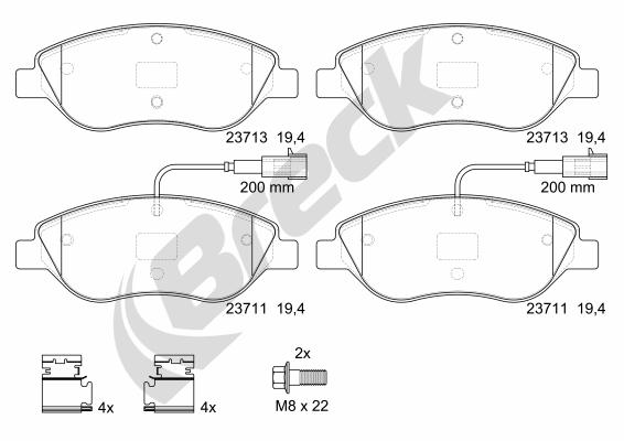 Set placute frana,frana disc 23711 00 701 00 BRECK